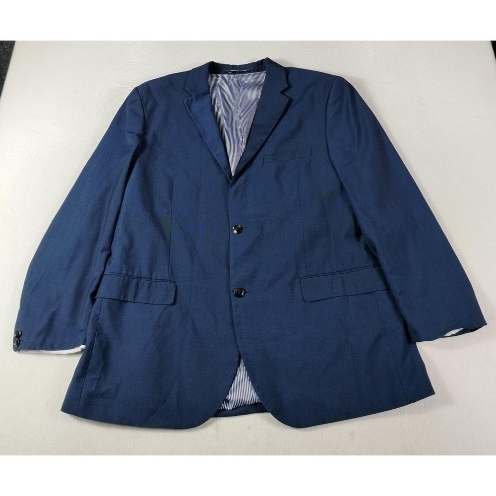 H&M Blazer Mens 50R Blue Slim Fit Suit Jacket Business Stretch Formal Office